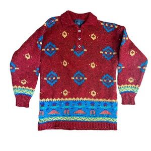 Vintage Liz Claiborne Sweater - Southwest Print - Size Small